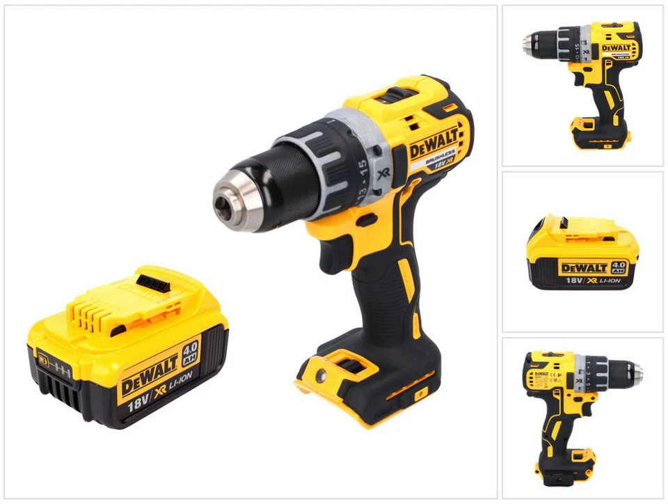 DeWALT Akku-Bohrschrauber DCD791 18 V 70 Nm Brushless mit 4 Ah Akku