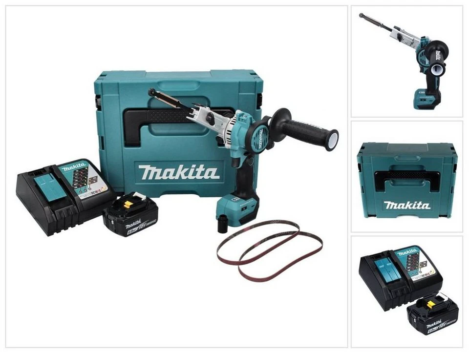 Makita DBS 180 Akku Bandfeile 18 V 9 x 533 mm Brushless mit 6,0 Ah Akku