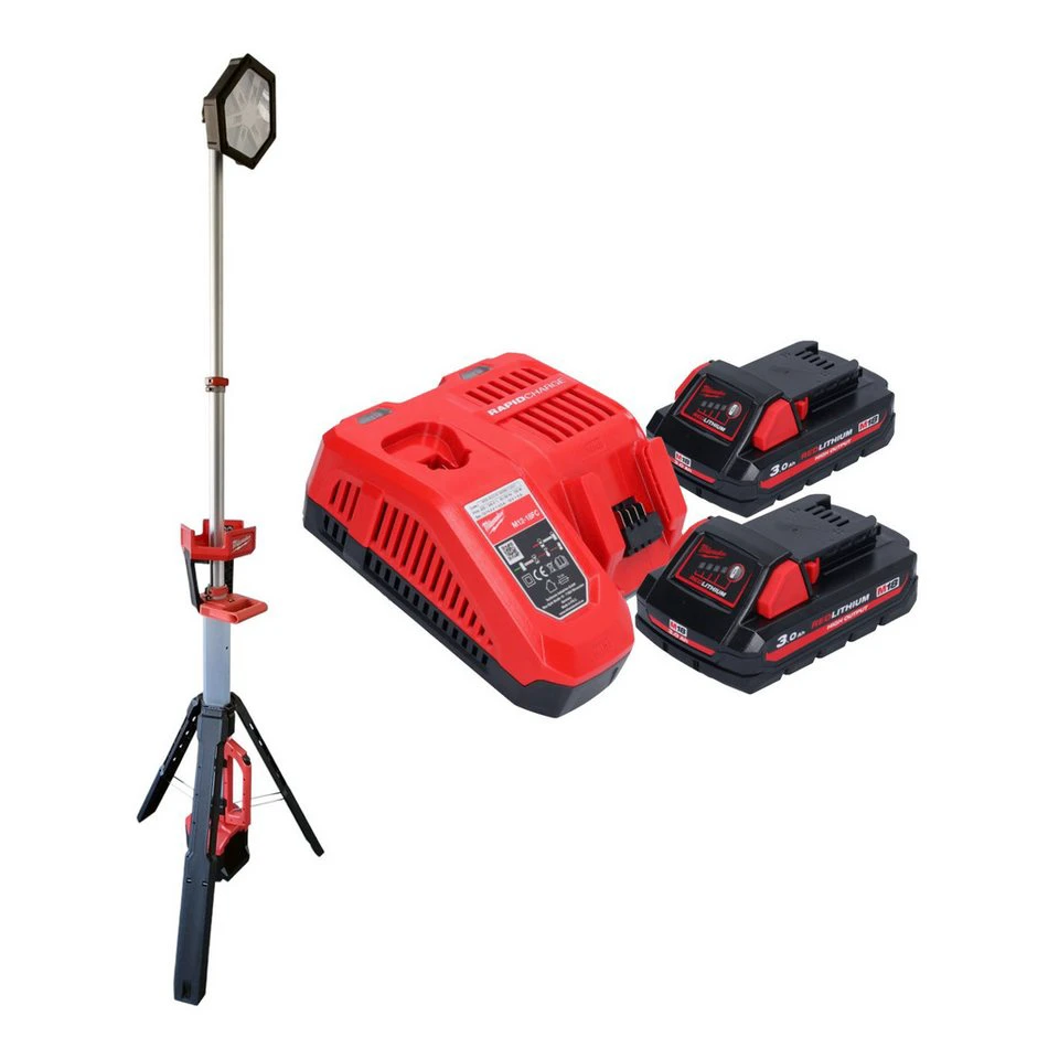 Milwaukee Akku-Baustrahler M18 SAL2-302 18 V 2800 lm 2x 3,0 Ah Akku Ladegerät