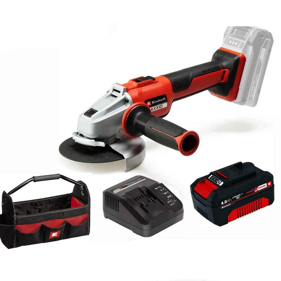 Einhell AXXIO 18/125 Q Akku-Winkelschleifer 18V 4 Ah Ladegerät Bag