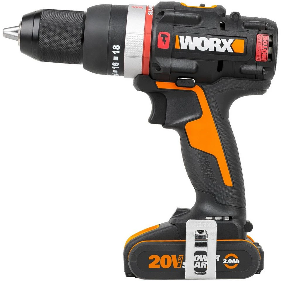 Worx Schlagbohrschrauber WX-JCR 20V 2,0Ah 50 Nm mit 2 Akkus und Ladegerät