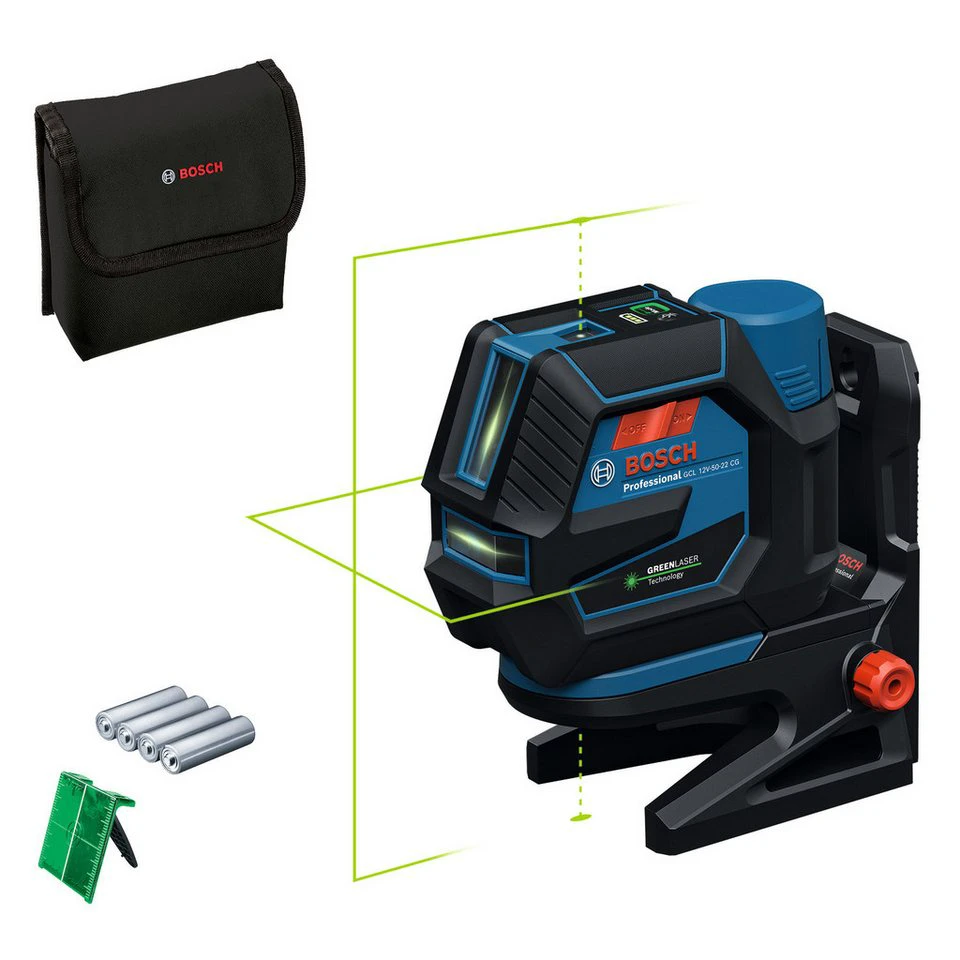 Bosch Professional Kombilaser GCL 12V-50-22 CG Kreuzlinienlaser ohne Akku ohne Ladegerät