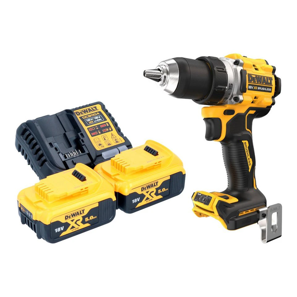 DeWalt DCD 800 Akku-Bohrschrauber 18 V 90 Nm Brushless 2x 5,0 Ah Ladegerät