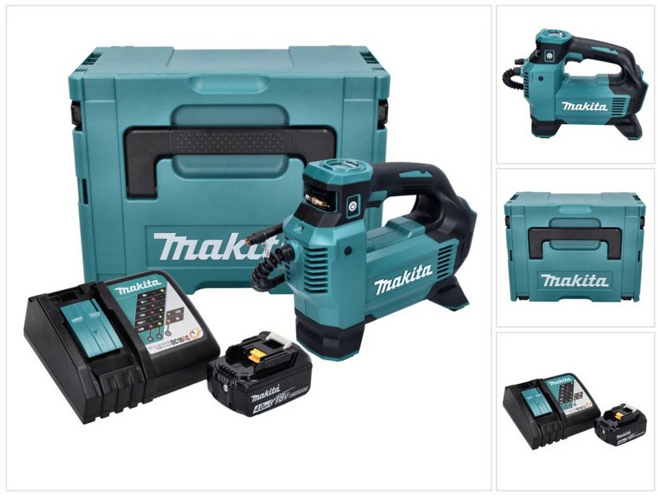 Makita Akku-Kompressor DMP 181 Z 18 V 11,1 bar 4,0 Ah Akku Ladegerät MAKPAC
