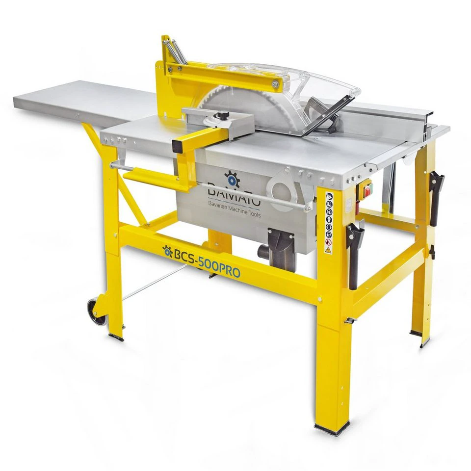 BAMATO Tischkreissäge BCS-500PRO Baukreissäge 4,2 kW 400 V 500 mm Sägeblatt 150 mm Schnitthöhe Fahrwerk