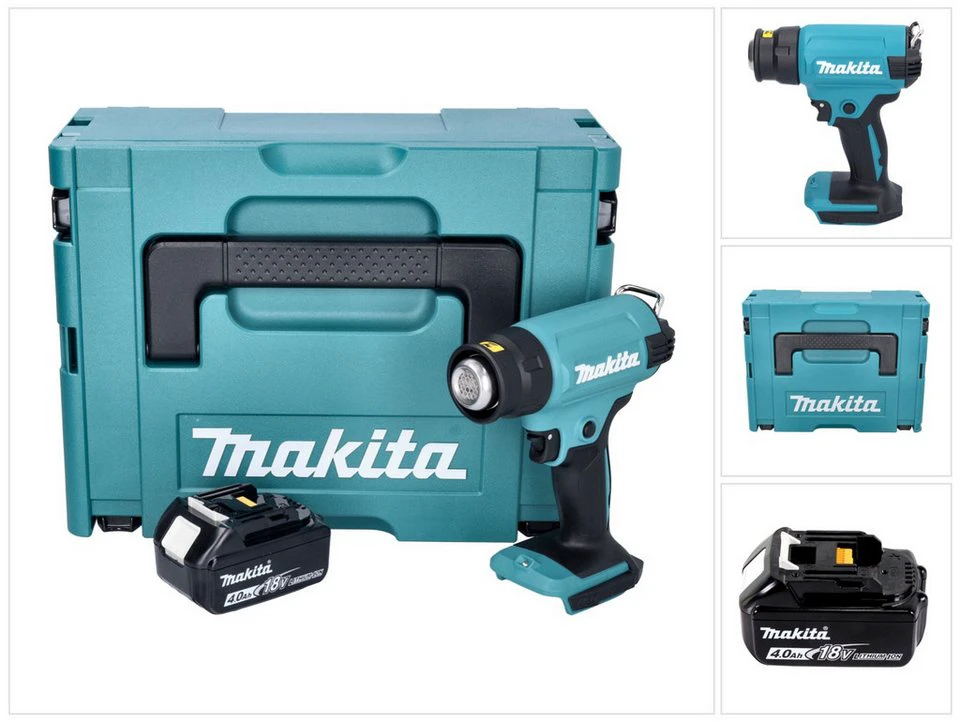 Makita Akku-Heißluftgebläse DHG 180 18 V 550 °C 4,0 Ah Akku Makpac