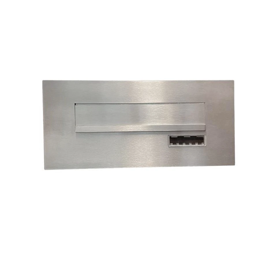 Letterbox24 Frontplatte CDX-1 Edelstahl mit Namensschild 160 x 380 mm