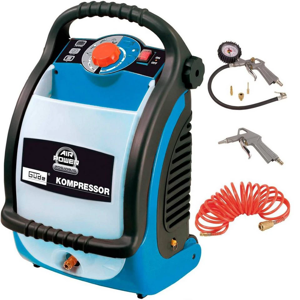 Güde Kompressor 50093 1100 W Set ölfrei mit Riemenantrieb und Rollen