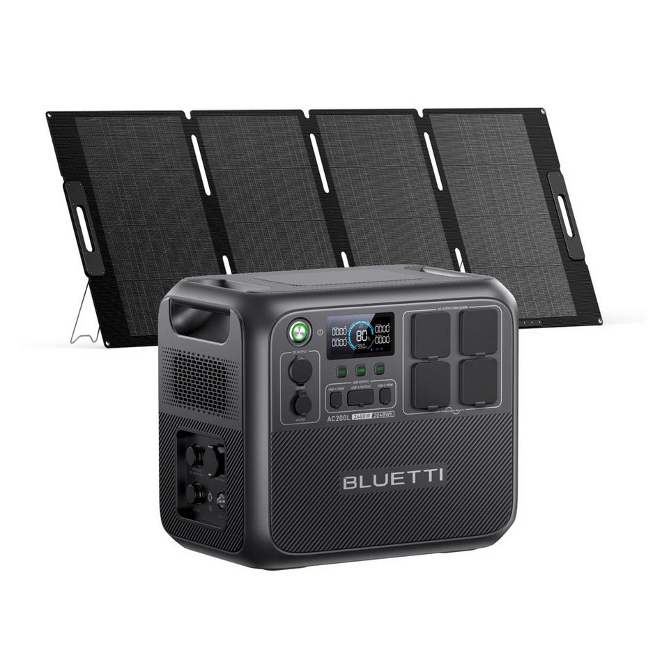 BLUETTI AC200L+MP200 Powerstation 2400W 2048Wh LiFePO4 200W Solarpanel