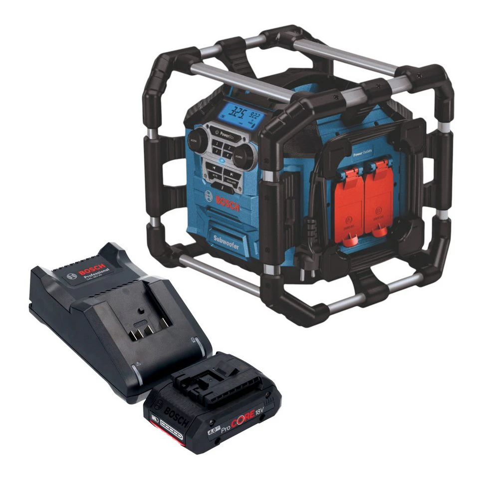 Bosch GPB 18V-5 C Professional Baustellenradio 18 V mit ProCORE Akku 4,0 Ah Ladegerät