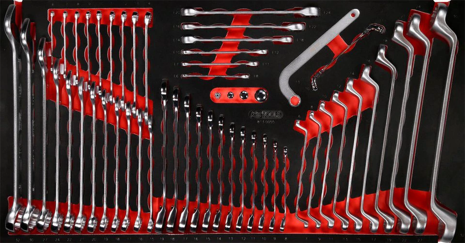 Brilliant Tools Maulschlüssel Schraubenschlüssel-Satz 55-tlg Schaumstoffeinlage 813.0055