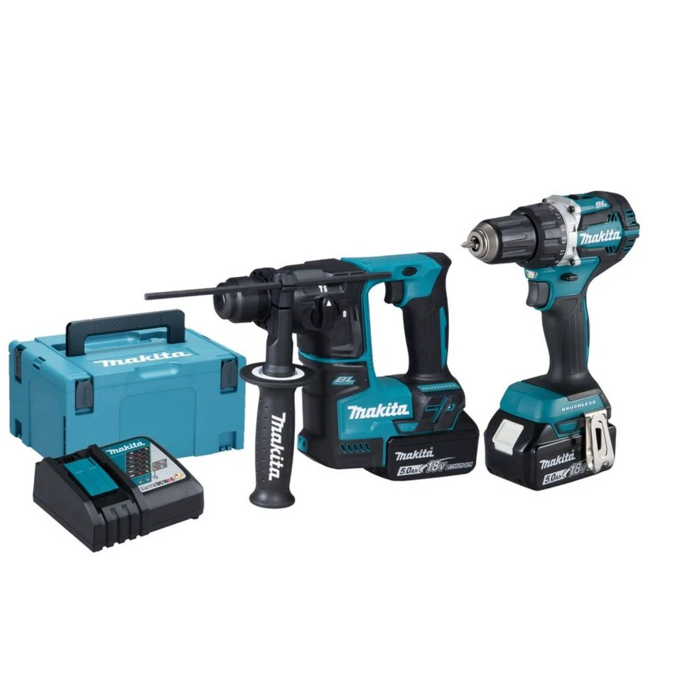 Makita Elektrowerkzeug-Set DLX2271TJ Akku-Spezialset blau/schwarz