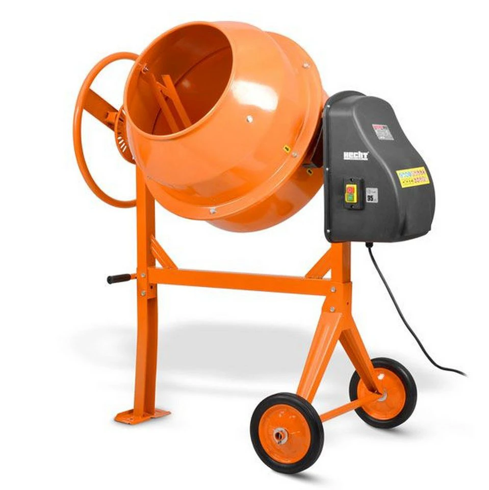 Hecht Betonmischer mit Fahrgestell 120 Liter 550 Watt 26 U/min 230 V Gusseisen