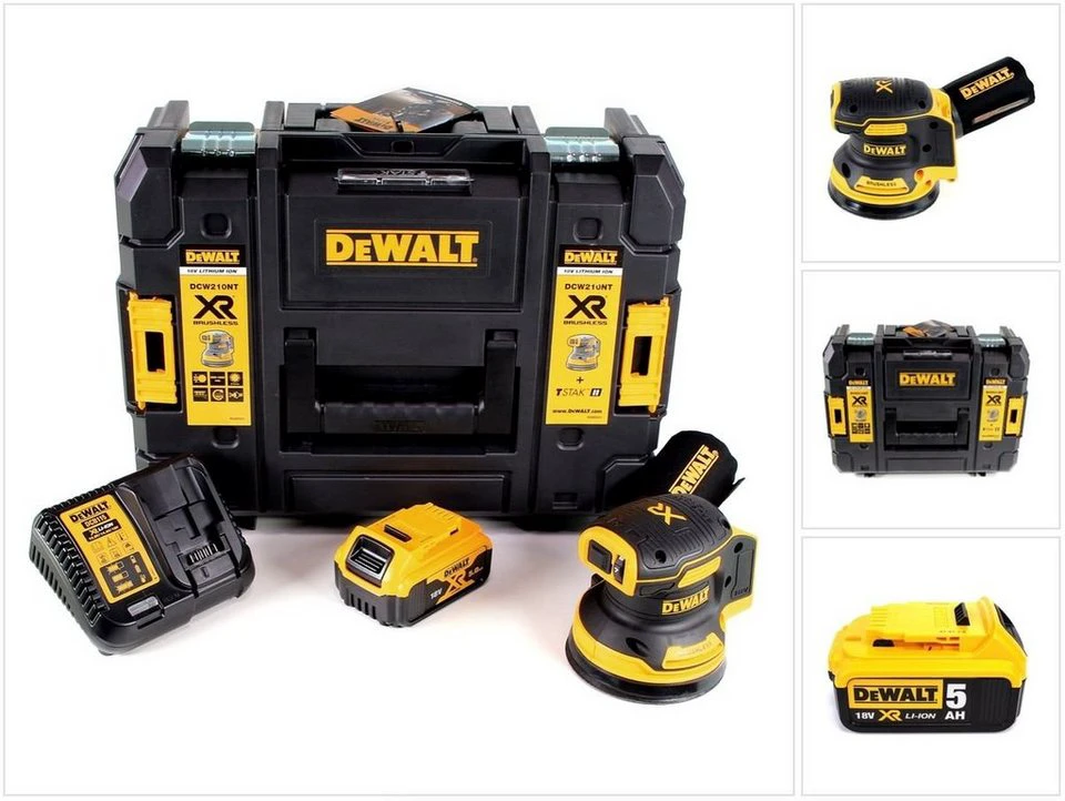 DeWalt Exzenterschleifer DCW210 P1 Akku 18 V 125 mm Brushless 5,0 Ah