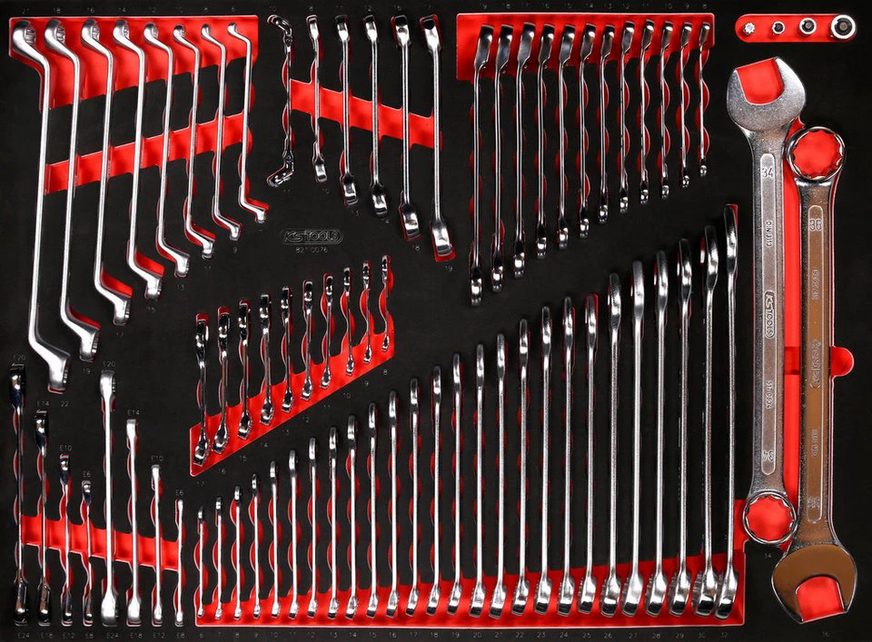 Brilliant Tools Maulschlüssel Schraubenschlüssel-Satz 821.0076 76-tlg Schaumstoffeinlage