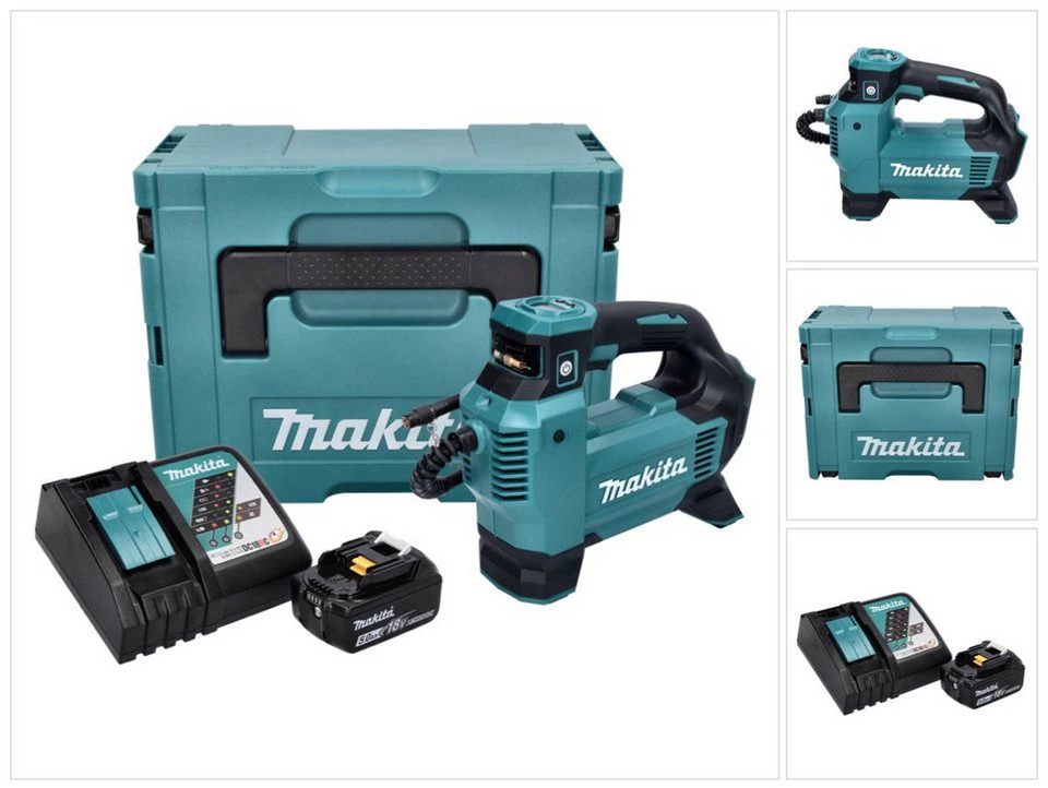 Makita Akku-Kompressor DMP 181 18 V 11,1 bar mit Akku Ladegerät MAKPAC