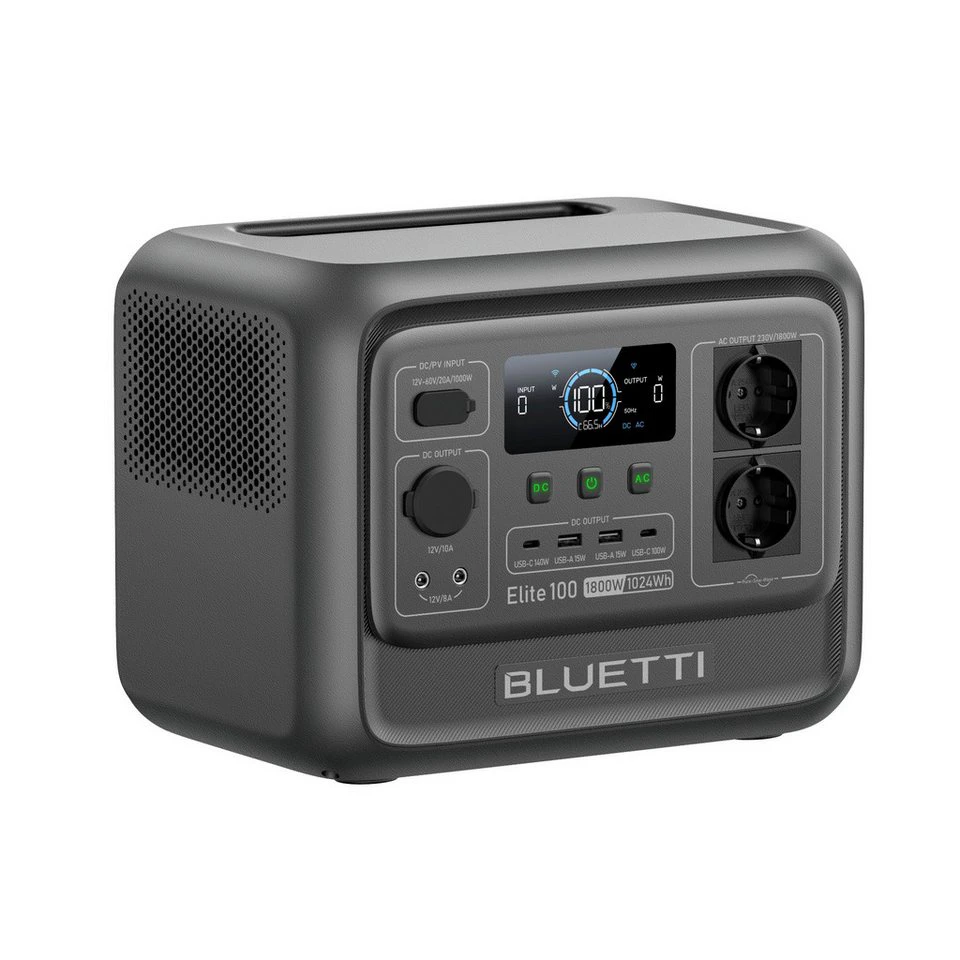 BLUETTI Elite 100 V2 Powerstation 1.024 Wh 1.800 W LiFePO₄ tragbar