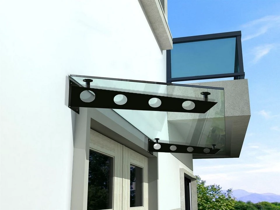 BuyLando.Shop Vordach 1x Set S-Edelstahlhalterung für Glasvordach V2A