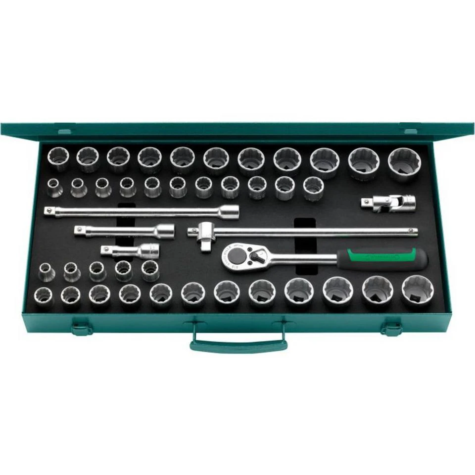 Stahlwille Steckschlüssel-Garnitur 1/2″ Nr. 50ma/39/6N 96030140 45-teilig Stahlblechkasten