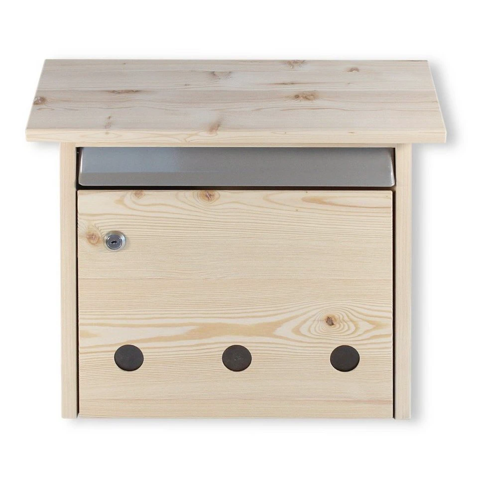 colourliving Holzbriefkasten aus Lärchenholz Made in Germany mit Plexiglas Sichtfenstern