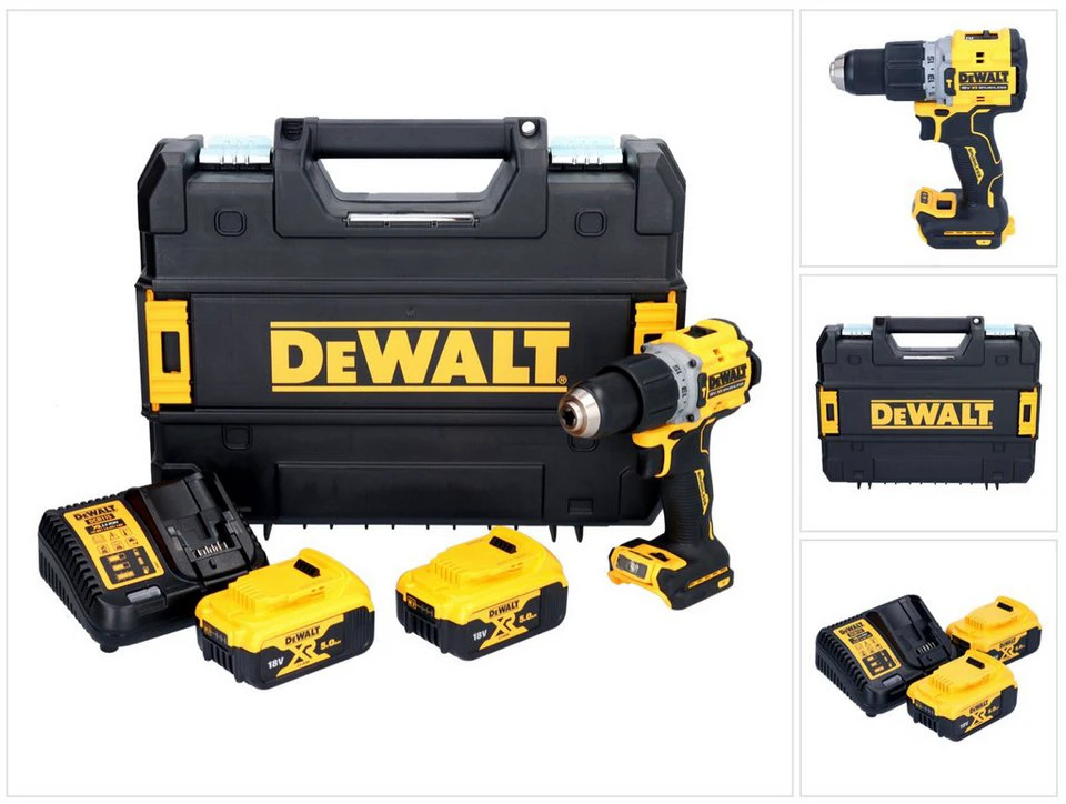 DeWalt DCD 805 Akku Schlagbohrschrauber 18 V 90 Nm Brushless mit 2x 5,0 Ah Akku