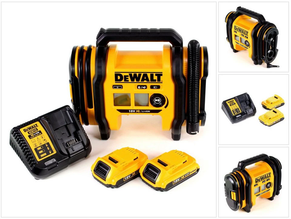 DeWalt Akku-Handkompressor DCC 018 N 18V 11bar KFZ 2x Akku 2,0Ah Ladegerät