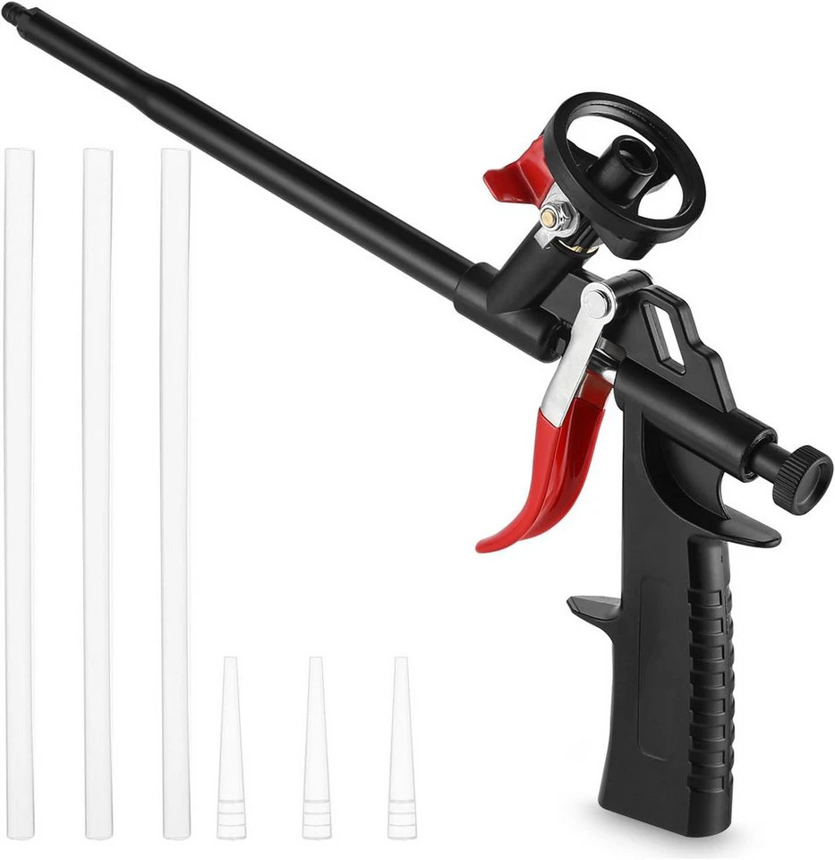 SinLaw Bauschaumpistole PTFE-beschichtet mit Ventil, 3 Düsen und 3 Schläuchen