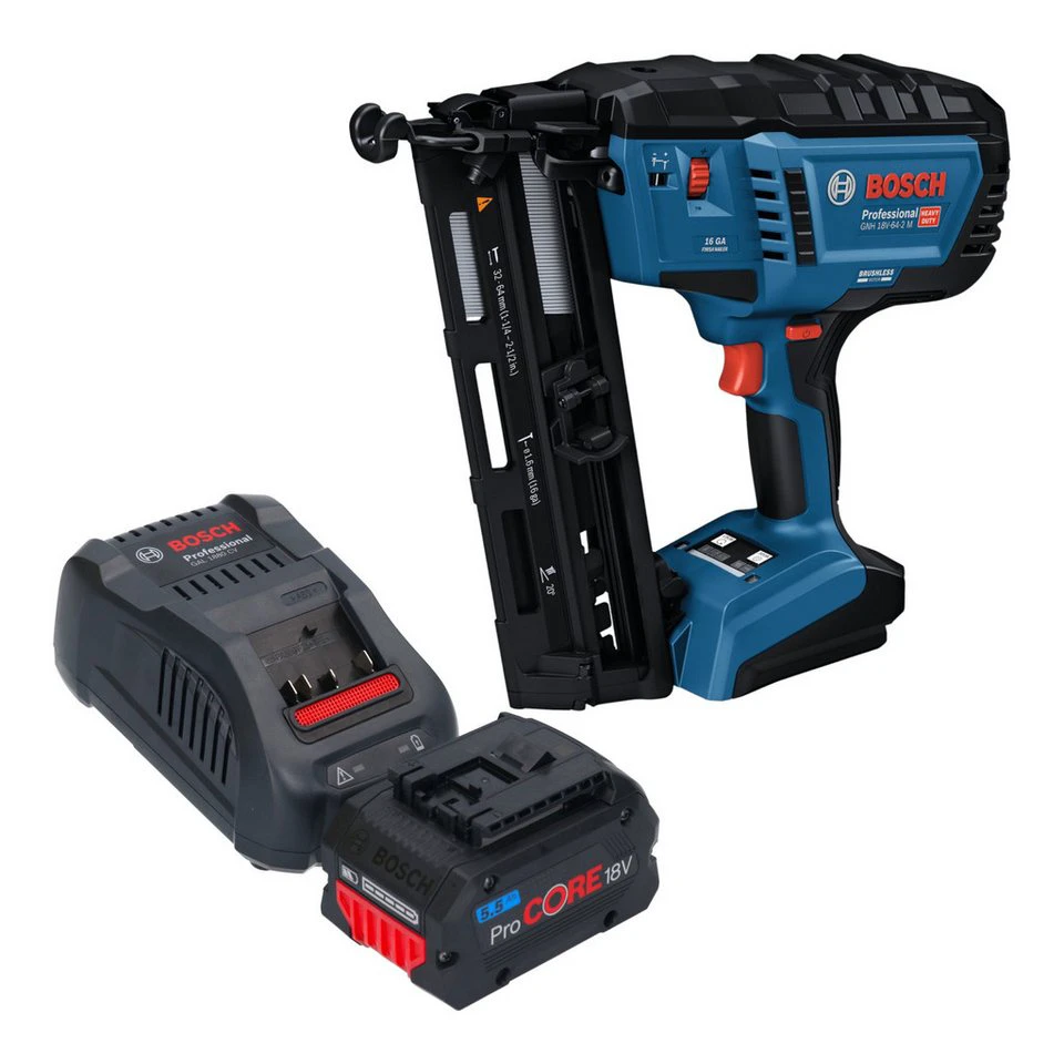 Bosch GNH 18V-64-2 M Professional Akku-Holznagler 18 V mit ProCORE Akku 5,5 Ah und Ladegerät