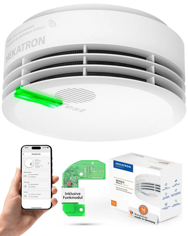 Hekatron Genius Plus X Rauchmelder mit Funkmodul Basis X