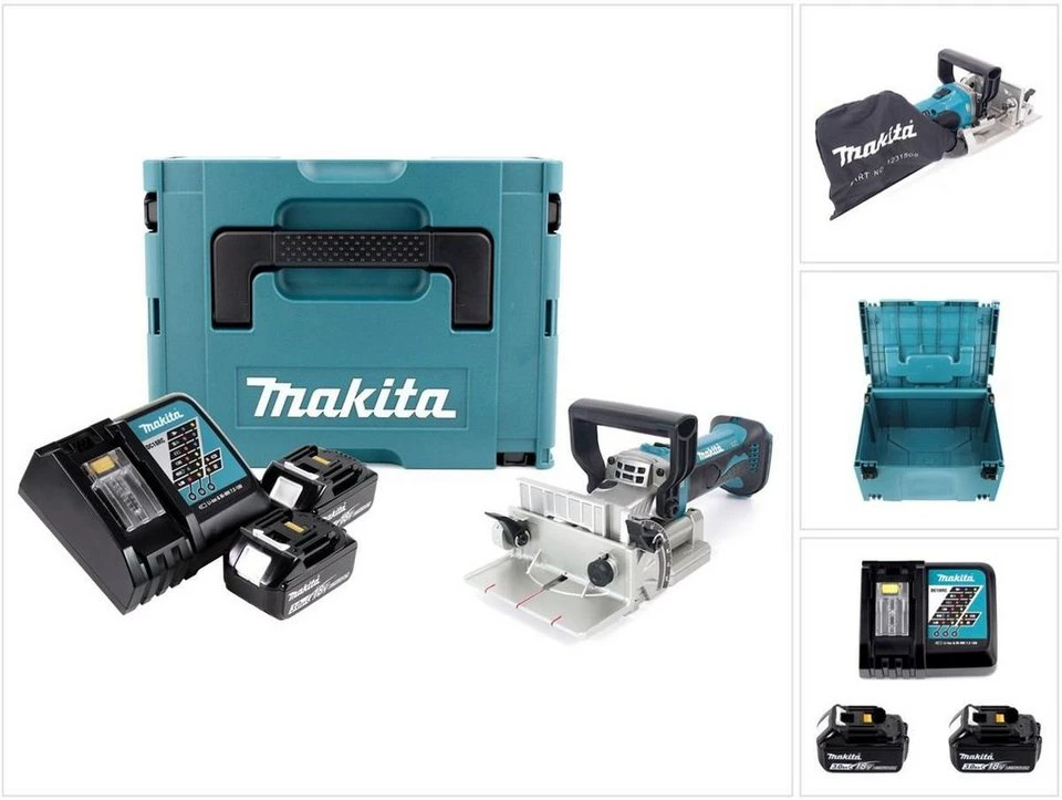 Makita Nutfräse BPJ 180 RFJ Akku 18 V 2x 3,0 Ah Schnellladegerät