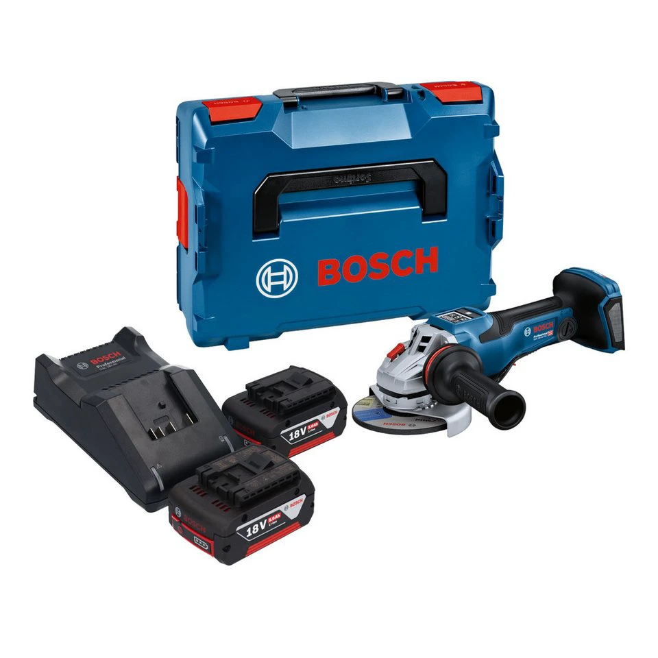 Bosch GWS 18V-15 PSC Professional Akku Winkelschleifer 18V 125 mm 2x 5,0 Ah Lader L-Boxx