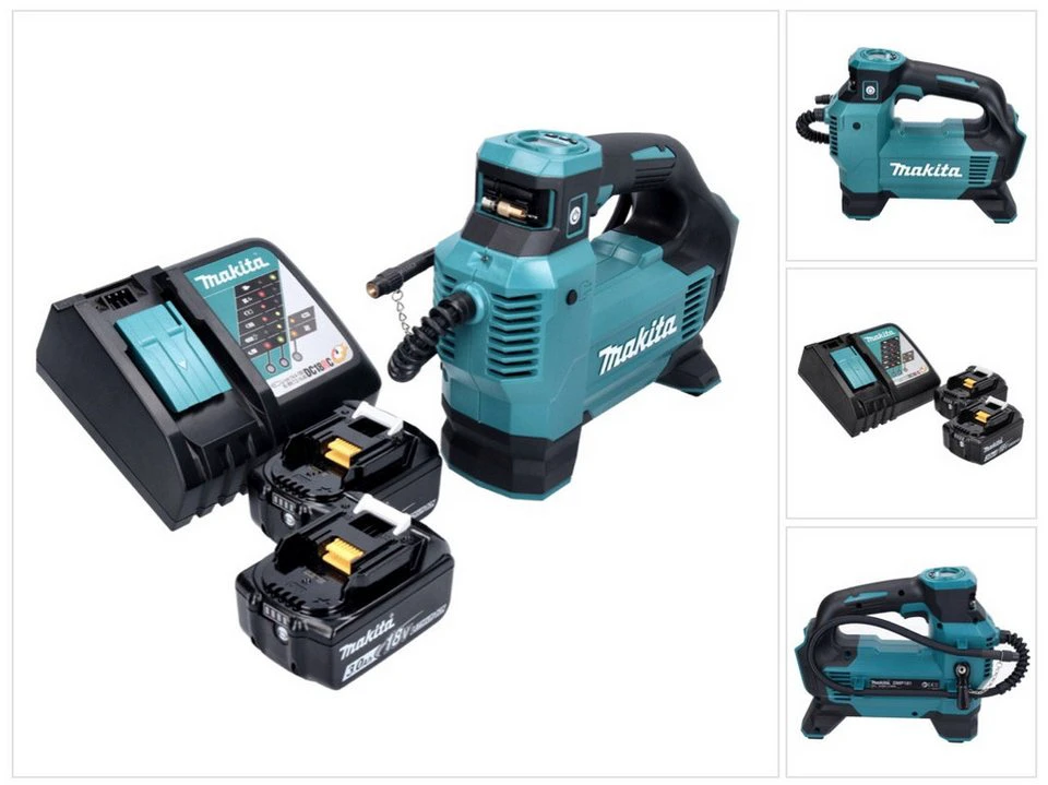 Makita Akku-Handkompressor DMP 181 RF 18 V 11,1 bar 2x Akku 3,0 Ah Ladegerät