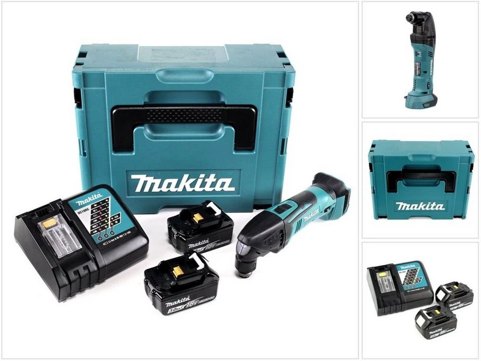 Makita DTM 50 Akku-Multifunktionswerkzeug 18V 2x Akku 3,0 Ah Ladegerät