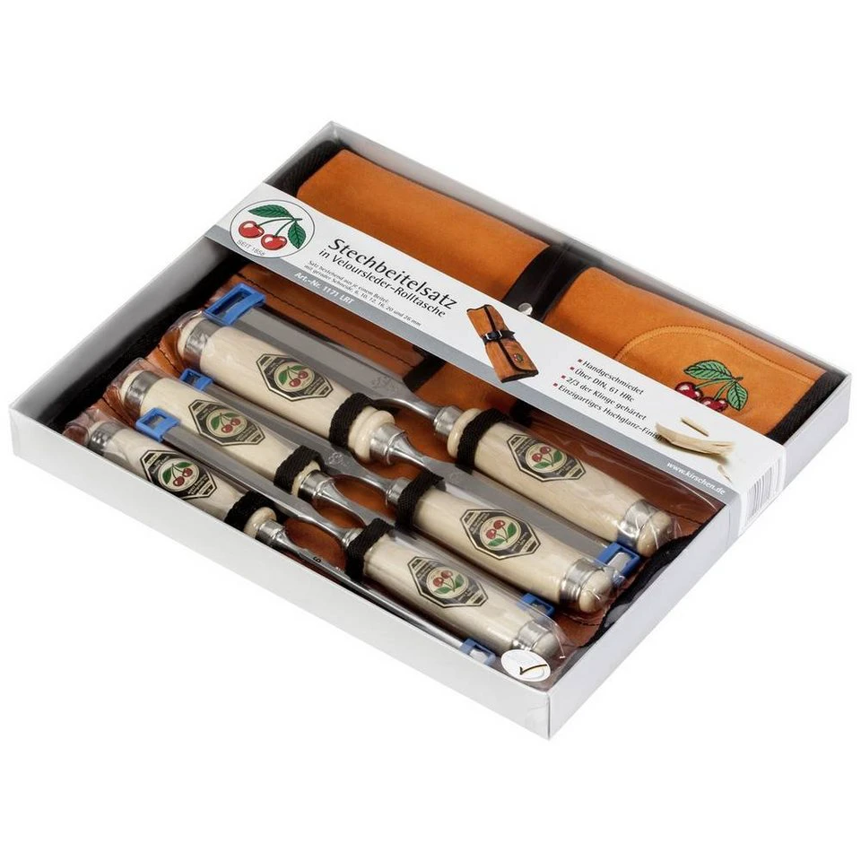 Kirschen Stechbeitelsatz 1171000 6-teilig 6 bis 26 mm Weißbuchenheft