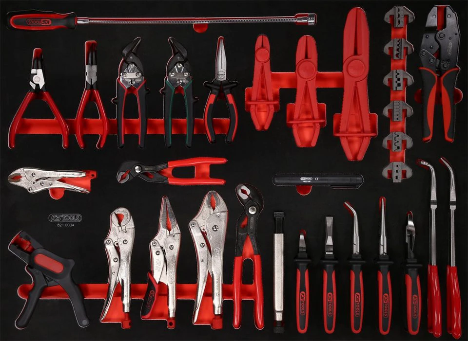 KS Tools Zangen-Satz 34-tlg in Schaumstoffeinlage