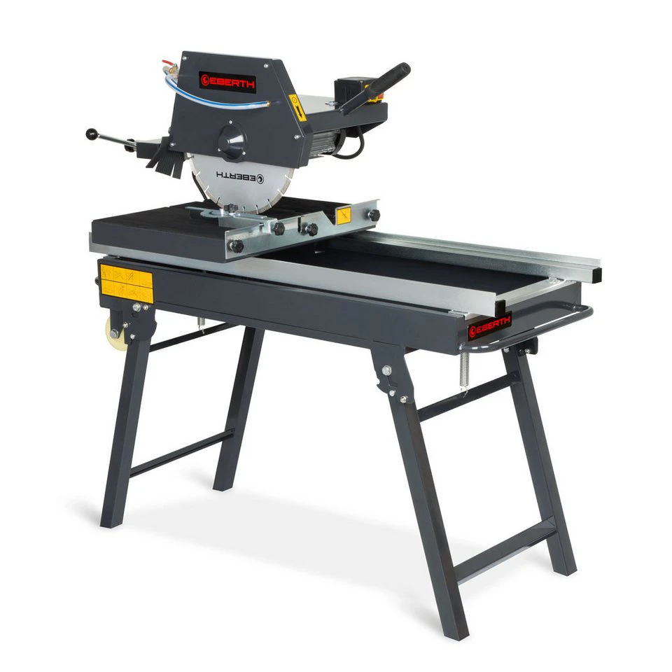 EBERTH Steintrennmaschine 2000W 350mm Diamanttrennscheibe 800mm Schnittlänge 45° schwenkbar Wasserpumpe