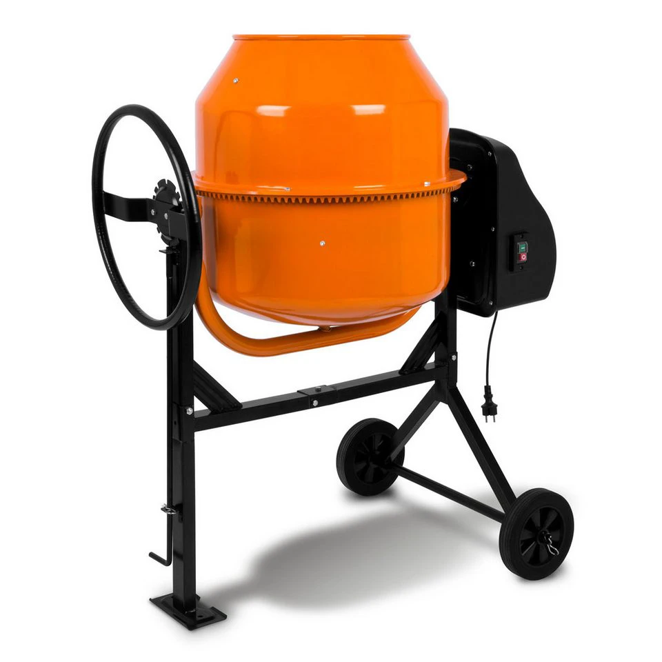 EBERTH Betonmischer 140L elektrisch 550W Stahl orange/Gestell schwarz
