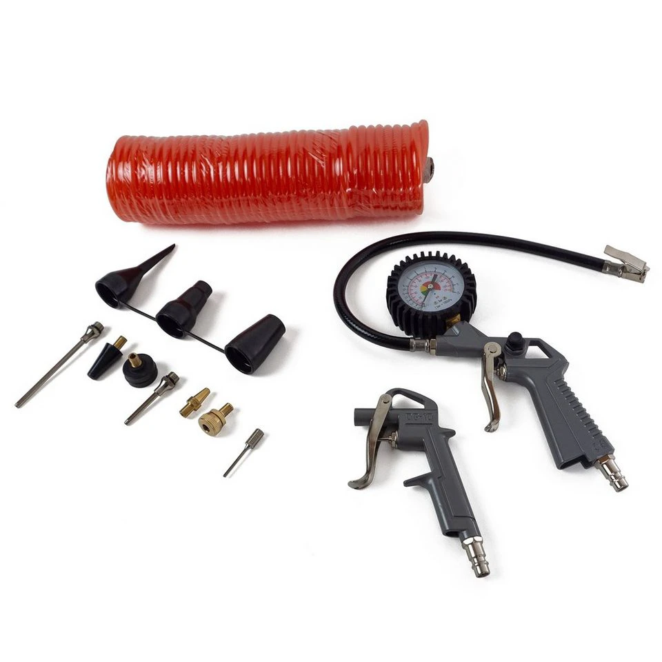 Weber GmbH Druckluft Set 14-teilig mit 10 m PE Spiralschlauch und 10 Aufsätzen