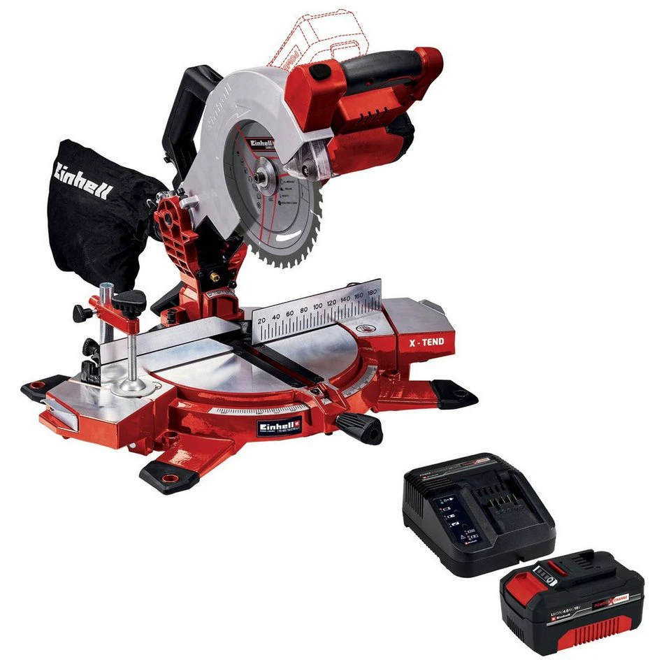 Einhell Kapp- und Gehrungssäge TE-MS 18/210 Akku inkl. 4,0 Ah Akku und Ladegerät