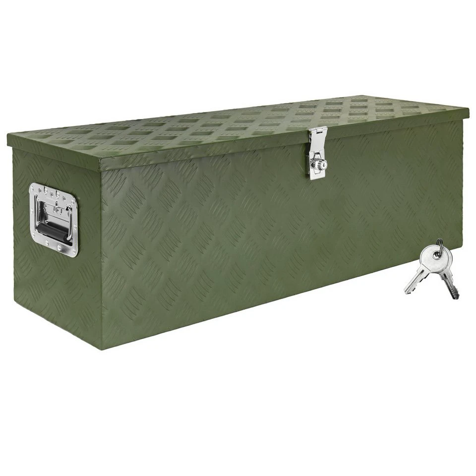 Trucky Anhänger-Deichselbox D100 Grün Aluminium 98,5 x 32 x 32,5 cm
