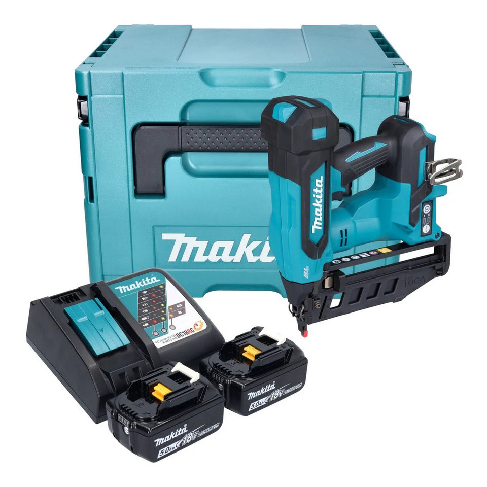 Makita Akku Nagler DBN 601 18 V 19 - 64 mm 2x Akku 5,0 Ah Ladegerät Makpac
