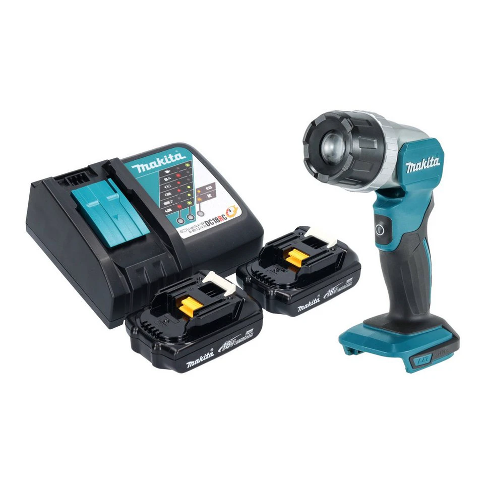 Makita DML 808 Akku Handstrahler 14,4 / 18 V 190 lm LED 2x 1,5 Ah Ladegerät