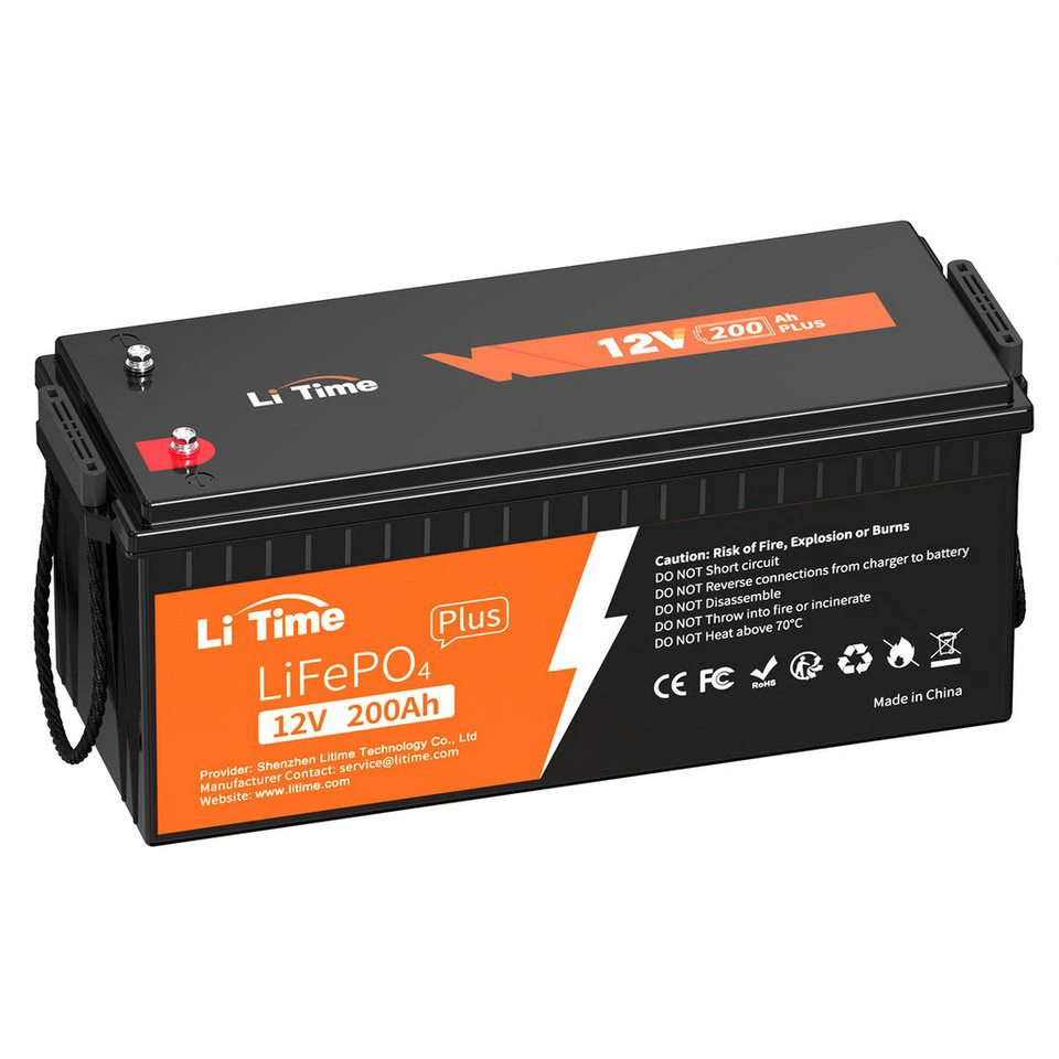 LiTime 12V 200Ah PLUS LiFePO4 Batterie 2560Wh 200A BMS IP65