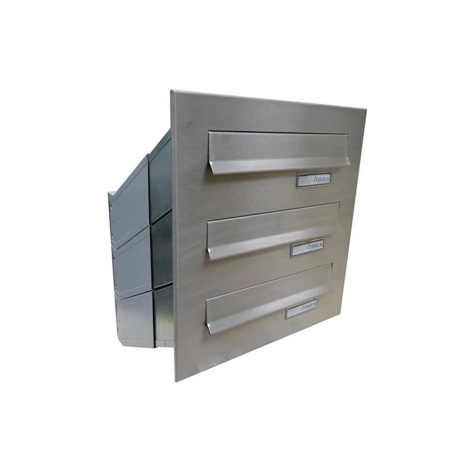 Letterbox24 Briefkasten DV-Serie 2-6 fach Edelstahl Durchwurfbriefkasten variable Tiefe