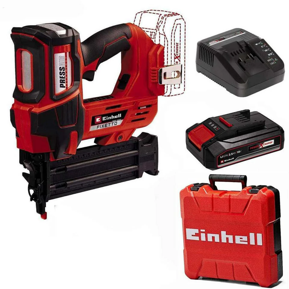 Einhell Akku-Nagler FIXETTO 18/50 N 18V mit Akku 2.5 Ah Koffer Ladegerät