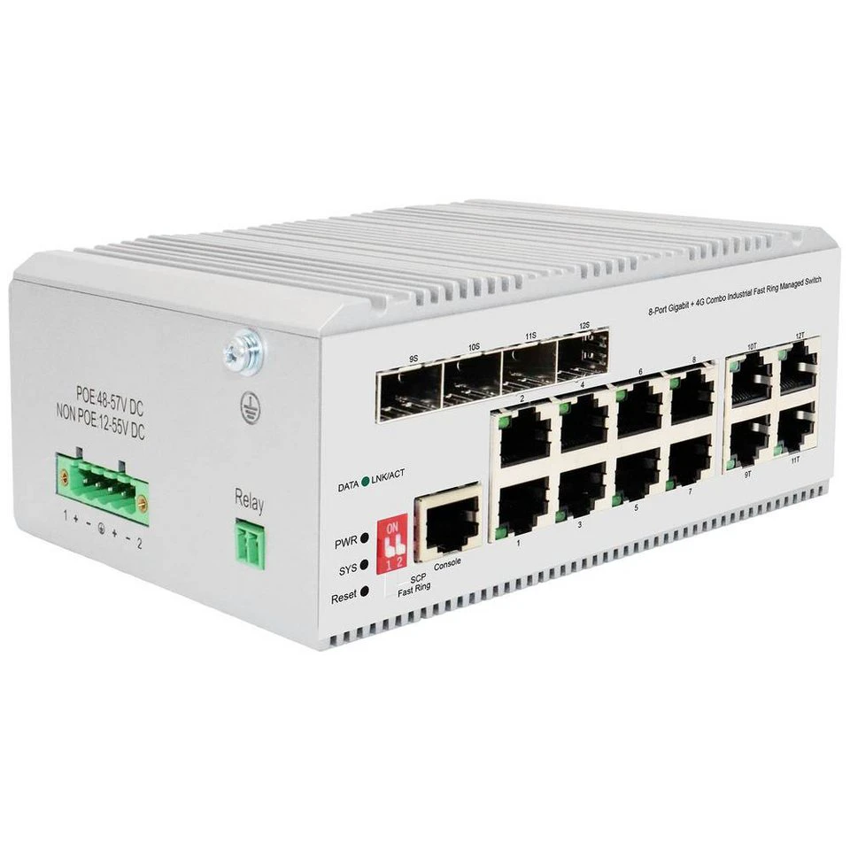 Digitus 8 Port Gigabit Ethernet Netzwerk Switch DN-651145 Industrial L2 mit PoE
