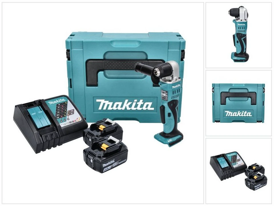 Makita Winkelbohrmaschine DDA 351 Akku 18 V 13,5 Nm 2x Akku 4,0 Ah