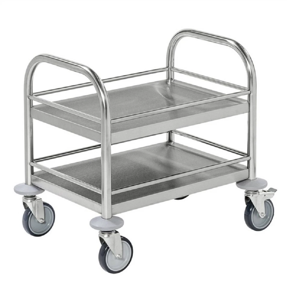 OSWALD Transportgeräte Mini-Edelstahl-Servierwagen 2 Böden 530 x 375 x 550 mm 80 kg C2