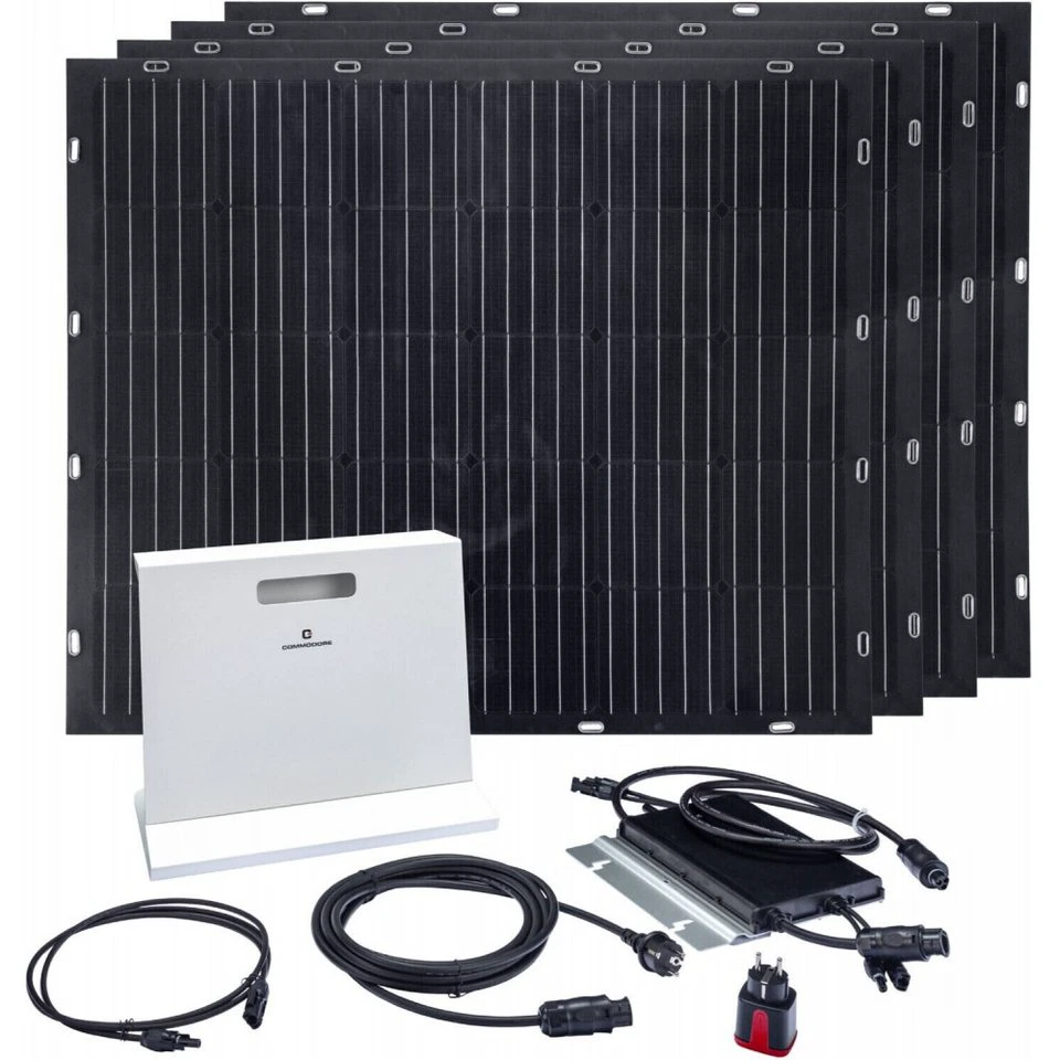 Commodore CSK 600 Balkonkraftwerk 600 W Schwarz 4 Solarmodule