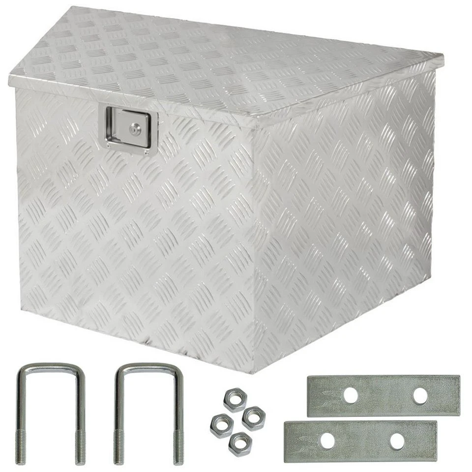 Trucky Anhänger-Deichselbox Truckbox Deichselkasten Aluminium 120 L mit Montagesatz